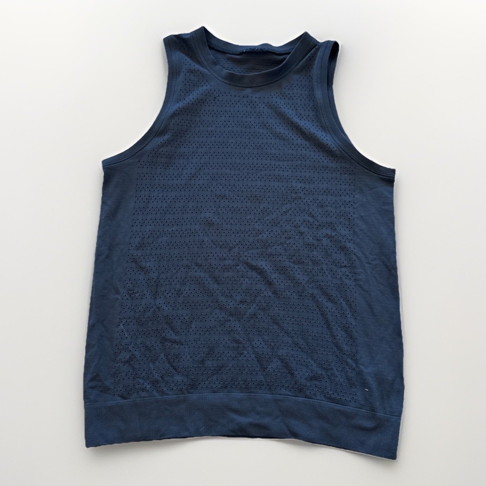 Lululemon Breeze by Muscle Tank II Women's 4 Seamless Top Black Gym Yoga